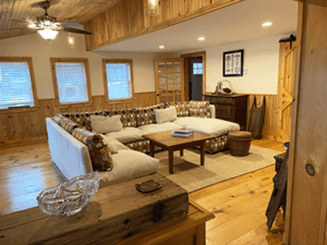 luxe U-shaped sofa to gather at French Woods Farmhouse