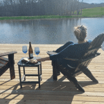 Enjoy a glass of wine on the sundeck overlooking the pond.