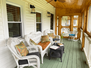 Relax in the screened in porch