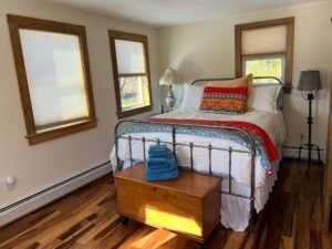 2nd floor queen bedroom with down comforter