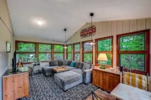 Sunporch and second living room at Lakeside on Lake Naomi