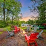The firepit at Lakeside on Lake Naomi in Pocono Pines PA