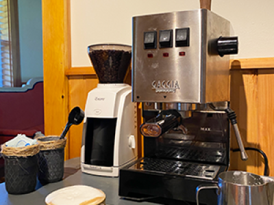 Gaggia Espresso machine with Lavazza Beans and Grinder