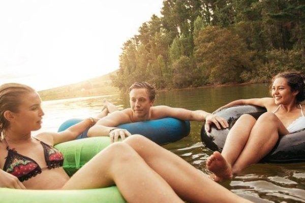 Floating on the Delaware river